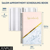 Juvale Salon Appointment Book, Undated Hourly Planner (Marble & Foil, 13.5x8.55)