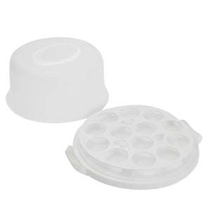 2-In-1 Round Cake Carrier with Lid for 6-8 Inch Pies, 13 Cupcakes (11 x 5.75 In)