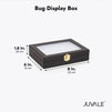 Bug Display Box with Glass Window, Mount for Collecting Insects (8 x 6 In, Black)