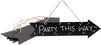 Hanging Chalkboard Signs, Right Arrow Design (13.25 x 3.5 Inches, 6 Pack)