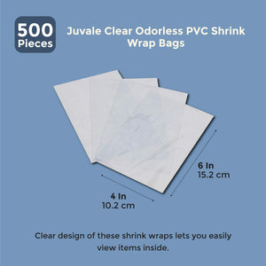 Juvale Clear Odorless PVC Shrink Wrap Bags, 4 x 6 Inches, 500 Pieces