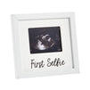 Baby Sonogram Picture Frame for 4 x 3 Ultrasound Photo, First Selfie (7 x 6.5 In, White)
