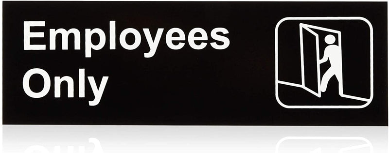 6 Pack Employees Only Aluminum Durable Sign 9" x 3" for Business Office Restaurant