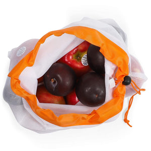 18-Pack Reusable Mesh Produce Bags, Washable Food Fruit Vegetable Storage Bags Eco Friendly, 3 Colors, 3 Sizes