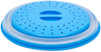 2-Pack 10.5" Silicone Collapsible Microwave Plate Cover, Food Splatter Colander, Blue