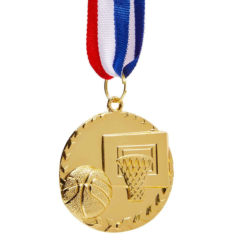 Juvale 2 Inch Gold Medals for Basketball Teams (12 Pack)