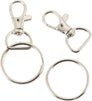 Metal D-Ring Lobster Clasps with Split Key Rings (150 Pieces)