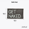 Plush Bath Mat, Personalized Get Naked Bathroom Rug (Grey, 32 x 20 In)