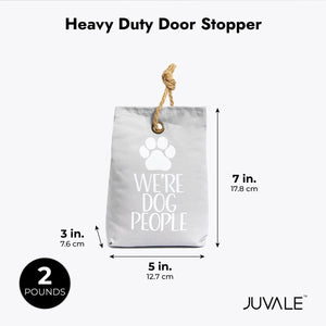 We're Dog People Heavy Duty 2 Lb Door Stopper Weight Bag in Grey (5 x 3 x 7 in)