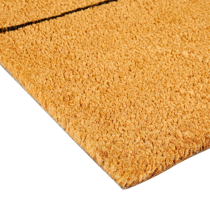 Natural Coco Coir Large Door Mat, Happy Place Long Outdoor Rug (17 x 60 In)