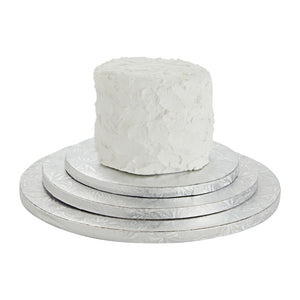 Set of 6 Silver Cake Drums, 8, 10 and 12 Inch Round Boards for Baking (2 of Each Size)