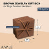Jewelry Gift Box Set with Bow for Rings, Necklaces, and Bracelets (Brown, 12 Pack)