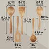 9 Piece Wooden Cooking Utensils Set for Kitchen with Spoons and Spatulas