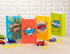 Comic Book Hero Party Favor Gift Bags with Handles (4 Colors, 12 Pack)