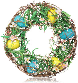 Juvale Easter Wreath for Front Door and Wall Decoration (11 x 2 in.)