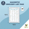 Magnetic Grocery List Pad for Fridge, Printed Shopping List Notepad with magnet (100 Sheets, 9.25 x 6.25 In, 2 Pack)
