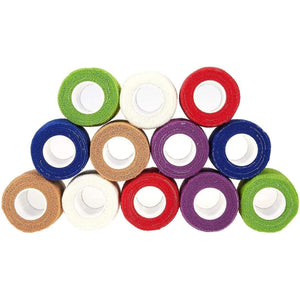 Self Adhesive Bandage Wrap, Cohesive Tape in 6 Colors (2 In x 6 Ft, 12 Pack)