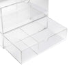 Clear Tissue Box Holder with Pull Out Drawer, Rectangle Dispenser Tissue Box Cover and Cosmetic Organizer for Bathroom (9.3 x 7 x 5 In)