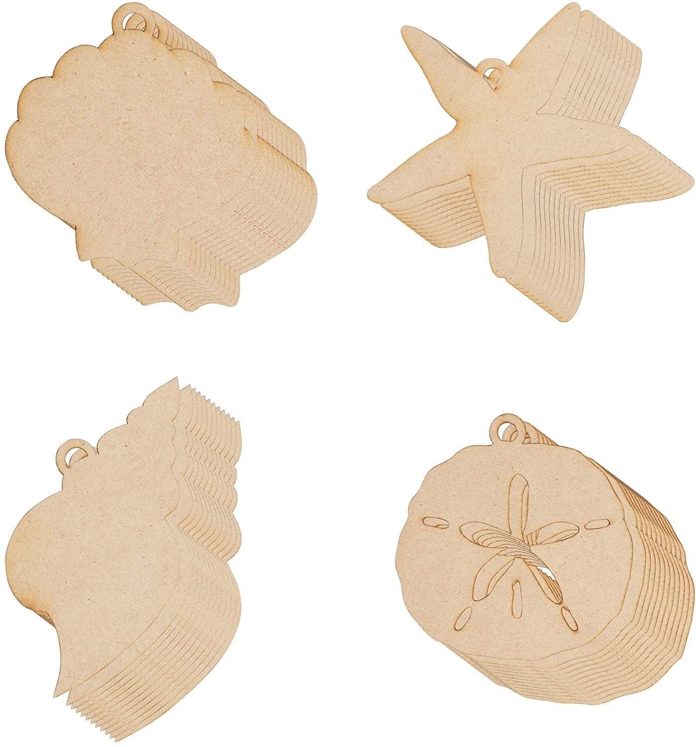 Sand Dollar Shape Unfinished Wood Cutout Beach Theme Variety Of