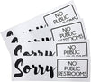 No Public Restroom Signs (4 Pack) Decal Stickers