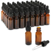 48 Count 1 oz Amber Glass Dropper Bottles and 6 Funnels (30 ml, 54 Pieces)