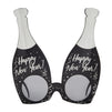 Happy New Year's Eve Novelty Sunglasses for Adults, Funny Champagne Bottle Party Favors, Decorations (4 Pack)