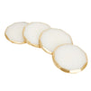 4 Pack White Onyx Geode Coasters with Gold Painted Edges, Housewarming Gifts for New Home (3.75-4 in)