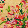 Floral Natural Coir Nonslip Welcome Door Mat (Pink, Orange, Green, 17 x 30 in)