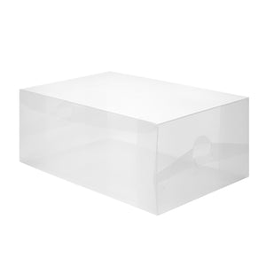 10 Pack Foldable Clear Plastic Shoe Storage Boxes, Stackable Cases for Closet Organization (13 x 8.25 x 5.1 In)