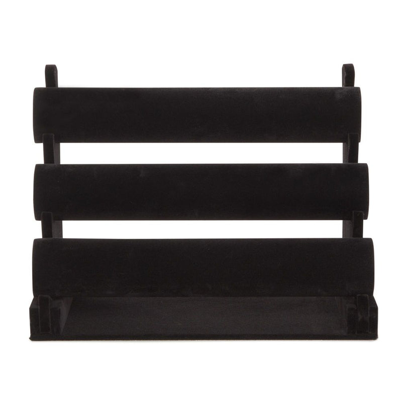 Juvale Velvet Jewelry Display Stand Holder for Bracelets & Bangles Black 3 Tier 12 x 9 x 7 Inches