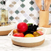 Juvale White Woven Fruit Basket Set with Handles (9.8 x 8.7 x 2.8 in, 3 Pack)