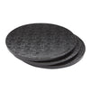 3 Pack 12 Inch Cake Boards for Wedding, Baking, Decorating, 0.5" Thick Foil Corrugated Cardboard for Multi-Layer Treats (Black)