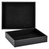 2 Pack Faux Leather Valet Tray for Men, Velvet Catchall Organizer for Entryway, Nightstand, Keys, Wallet (Black, 10 x 8 x 2 In)