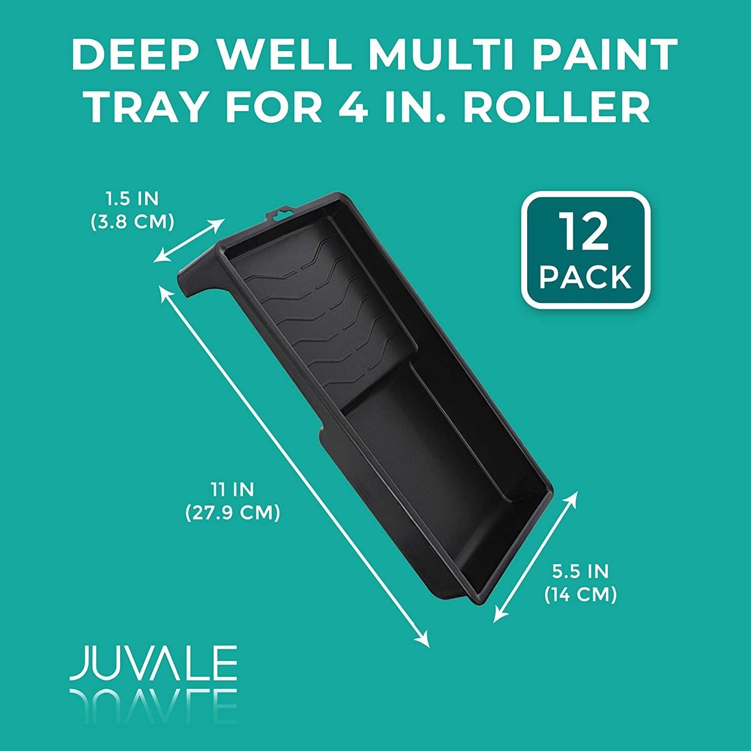 Pack of 12 Juvale Heavy Duty Paint Trays Rollers Deep Wells Ribbed