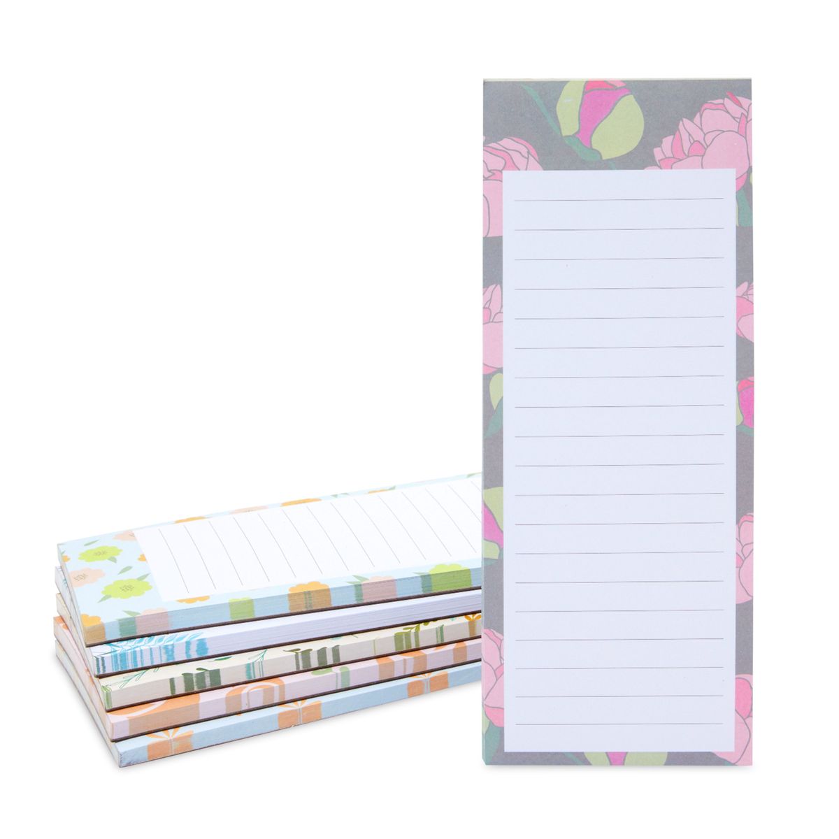 Juvale 6-pack Magnetic Notepads For Refrigerator - Floral Shopping