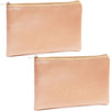 Rose Gold Pouch for Pens, Makeup, Accessories (2 Pack)