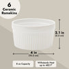 6 Pack White Ceramic Ramekins 8 oz, Oven-Safe for Baking, Creme Brulee, Souffle