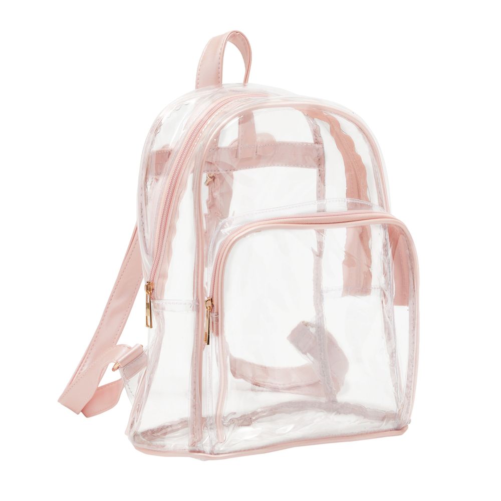 Clear backpack rose gold Clearance