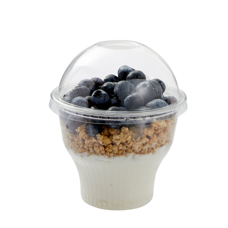 12 oz Plastic Ice Cream Cups with Dome Lids for Yogurt, Parfaits, Desserts (50 Pack)