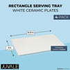 Porcelain Serving Platters, White Rectangular Trays (14 x 8 In, 4 Pack)