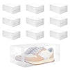 10 Pack Foldable Clear Plastic Shoe Storage Boxes, Stackable Cases for Closet Organization (13 x 8.25 x 5.1 In)
