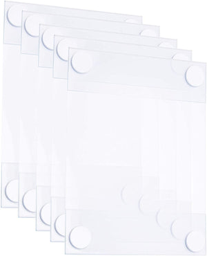 6 Pack Clear Acrylic Sign Holder for Wall Mounted Display Frame with Self Adhesive Dots, 8.5 x 11 in
