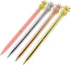 4-Pack Pineapple Ballpoint Pens with 4 Ink Refills, 5.5 Inches, Assorted Colors