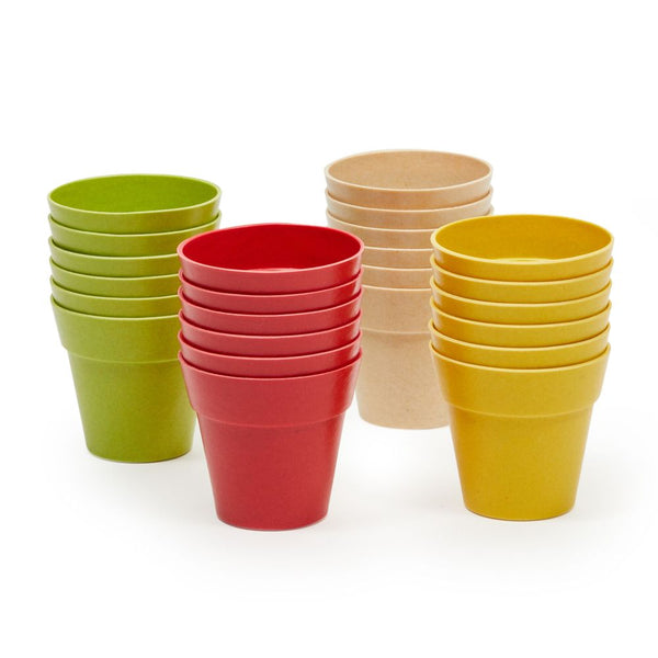Mini Plastic Flower Pot Planters for Succulents Display (2.3 In, 4 Colors, 24 Pack)