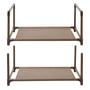 2 Pack Brown 4-Tier Narrow Shoe Rack for Entryway, Metal Free Standing Shelf Organizer for Closet (17 x 11 x 30 In)