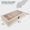 Unfinished Wood Tea Storage Box, 8 Compartments (12.5 x 10 x 2 in)