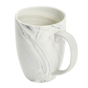 Set of 4 Grey Marble Ceramic Mugs for Coffee, Hot Cocoa, Tea (16oz)