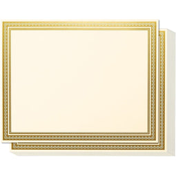Gold Foiled Metallic Border Award Certificate Sheets, Printer Compatible (11 x 8.5 In, 50 Pack)