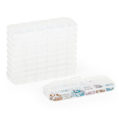 Juvale 3 Pack Jewelry Organizer Box for Earrings Storage, Clear Plastic  Bead Storage Containers for Crafts, 36 Grids Each