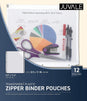 12-Pack 3 Ring Binder Bags Zippered Clear Pencil Pouch (Fits Letter Sized Binder)
